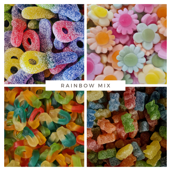 Rainbow Coloured Pick & Mix Sweets Foil Pouch 500g